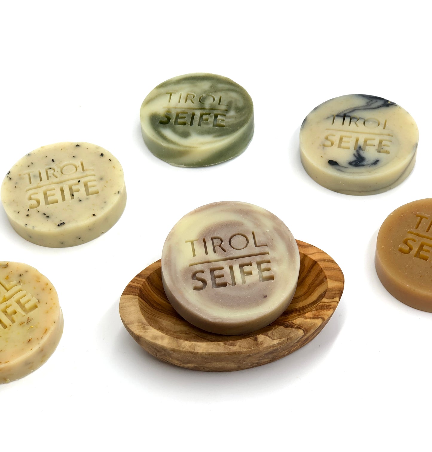 MINI SEIFEN SET "OLIVE" I 6 NATURSEIFEN inkl. SEIFENSCHALE + 4IN1 FESTE CREME ALS GESCHENK