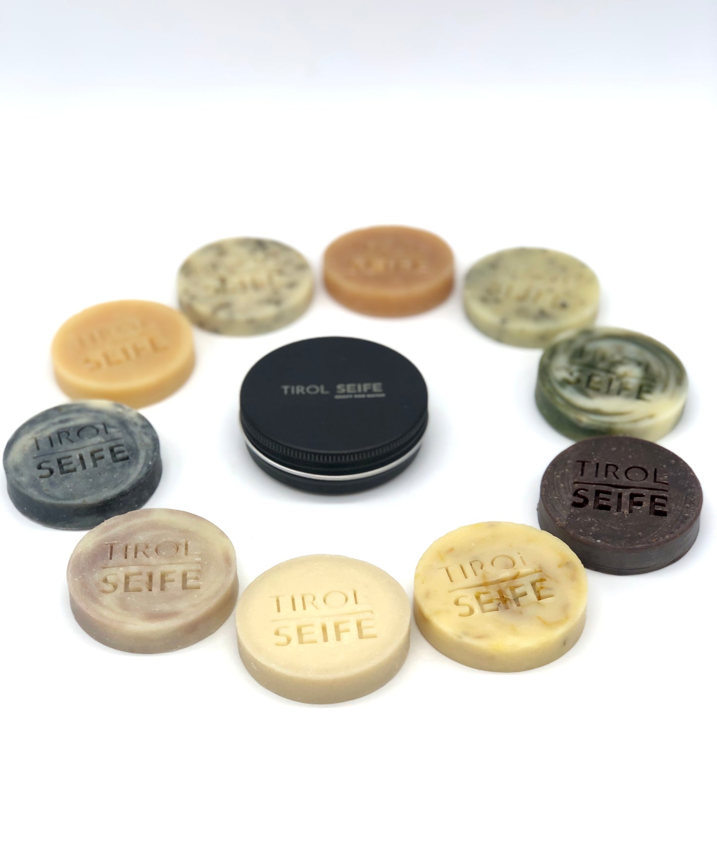 MINI SEIFEN SET „DER TIROLER" | 7  NATURSEIFEN + BERGMANN SHAMPOOBAR INKL. REISEDOSE ALS GESCHENK