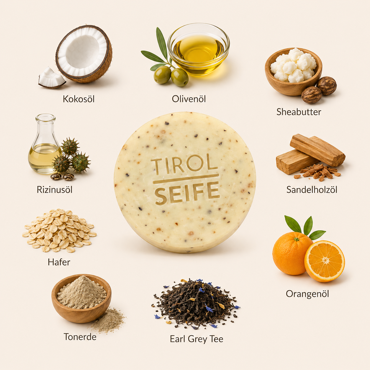 MINI SEIFEN SET „DIE TIROLERIN" | 7 NATURSEIFEN + 4IN1 FESTE CREME ALS GESCHENK