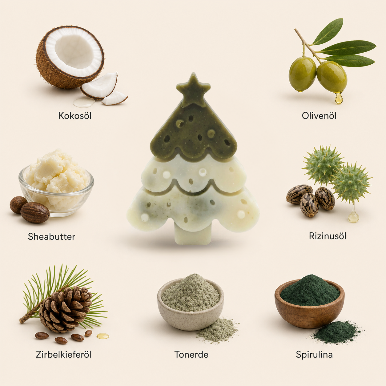 WEIHNACHTSSEIFE ZIRBE | NATURSEIFE IN TANNENFORM
